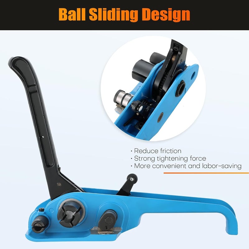 weyleity Poly Strapping Tensioner & Cutter Manual Strapping Tools Heavy Duty Manual Strapping Tensioner Cutter Cord Strapping Machine Windlass for 1/2" -3/4" Width Polyester Polyproplyn Strap (Blue) - Image 5